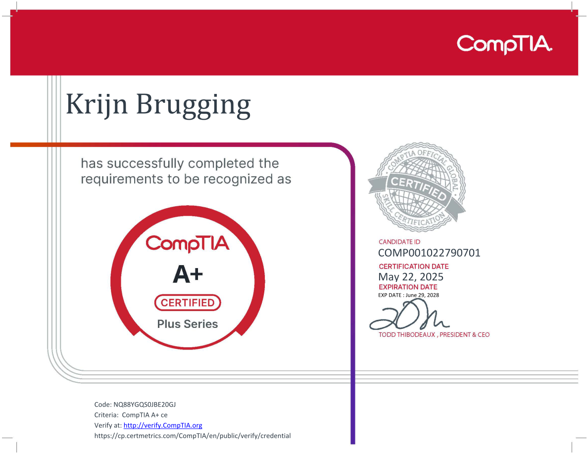CompTIA A+ certificaat
