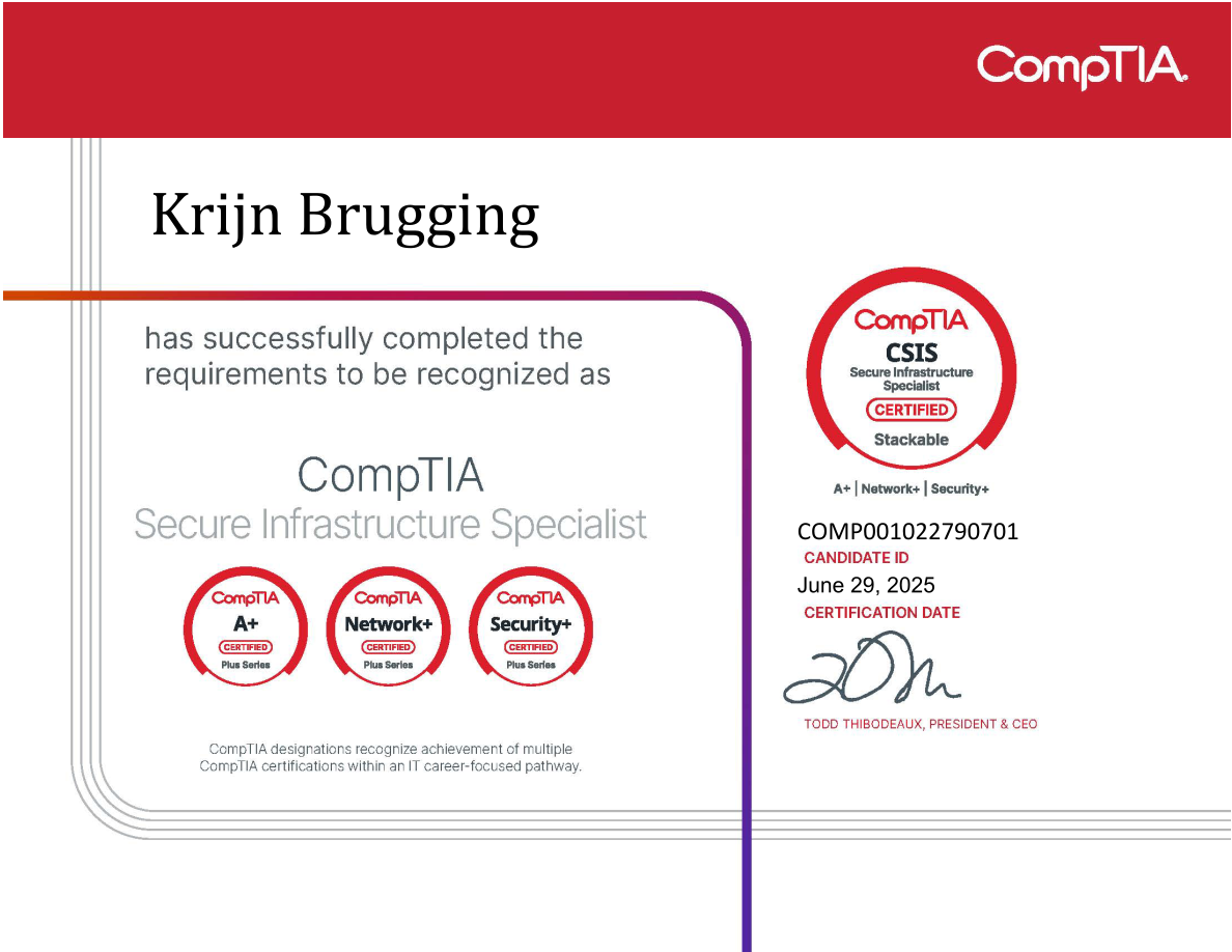 CompTIA CSIS certificaat